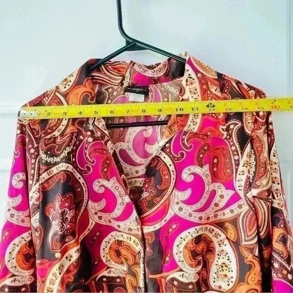 COPY - TAILOR B. MOSS SILKY PINK MAUVE BLOUSE SIZE LARGE - Picture 8 of 12